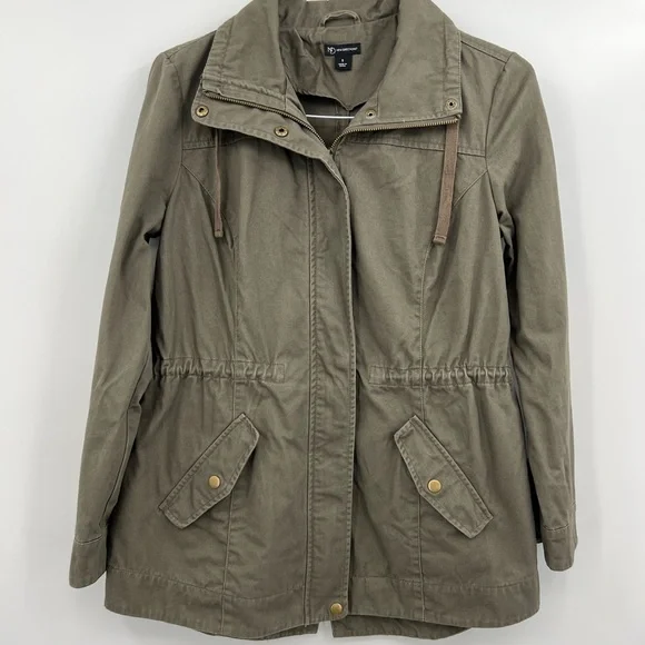 Army Green Fall Zip Up Jacket - Picture 6 of 8